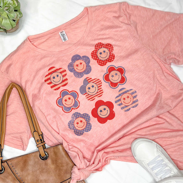 Smiley Flowers Graphic Tee