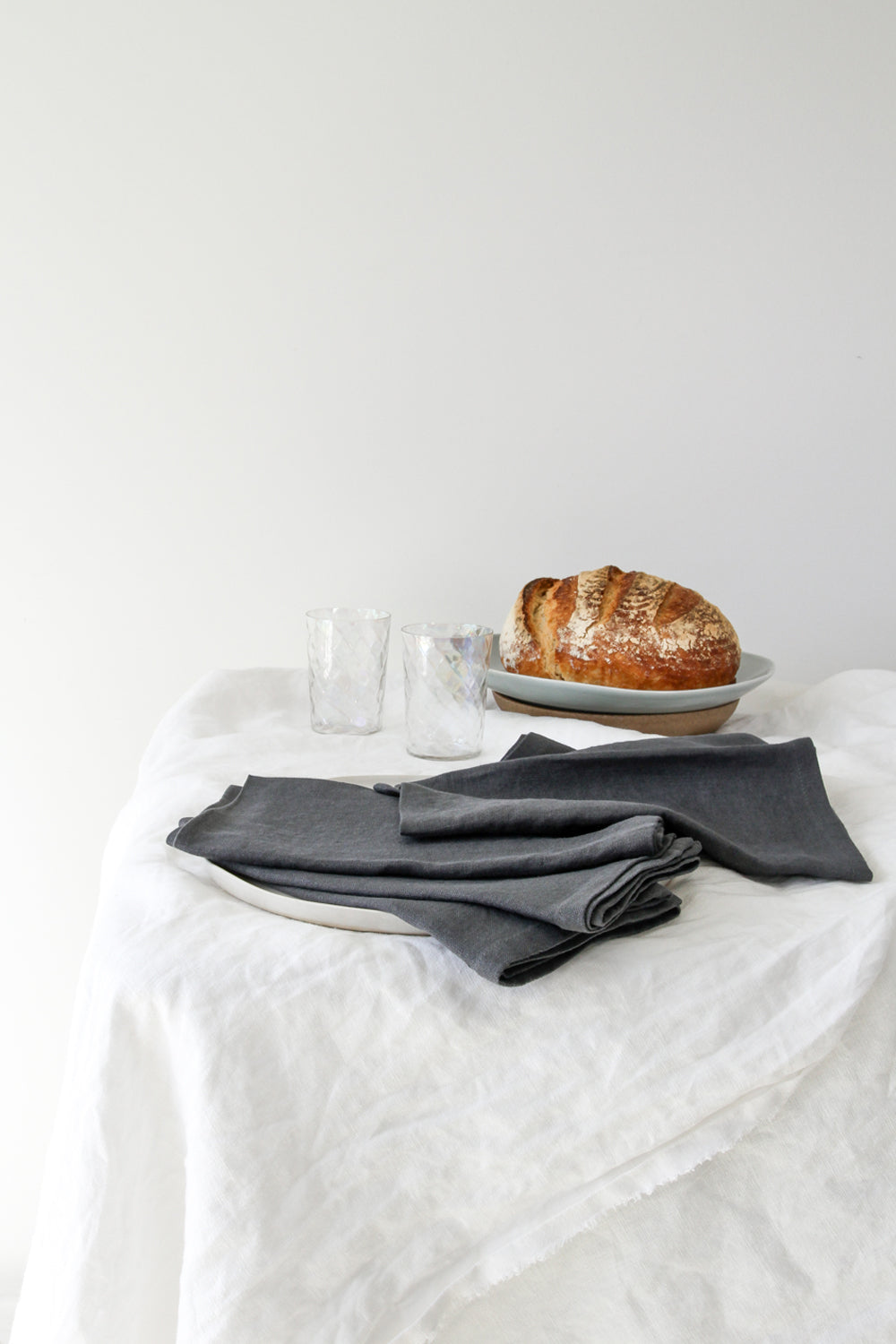 Charcoal Linen Napkins, Libbie Summers Label, Holiday Entertaining, Modern Chic Napkins