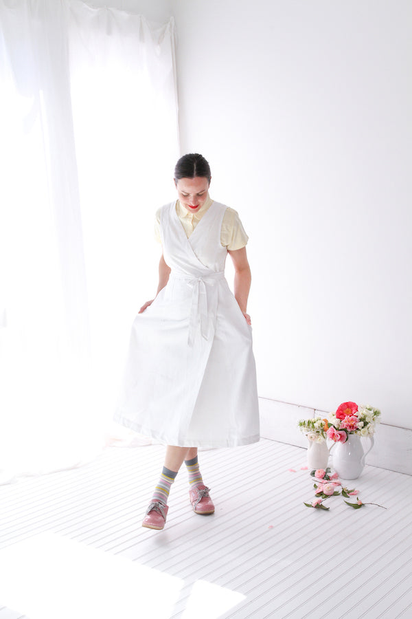 Cuisine Apron Dress, Wrap Dress, Linen Apron Dress, Libbie Summers Label