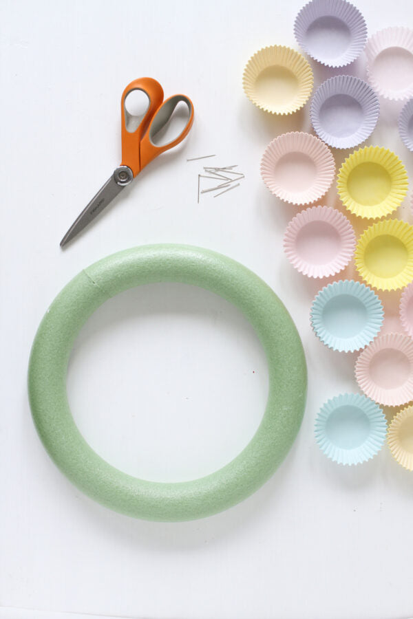 Cupcake Liner Wreath Craft from Libbie Summers