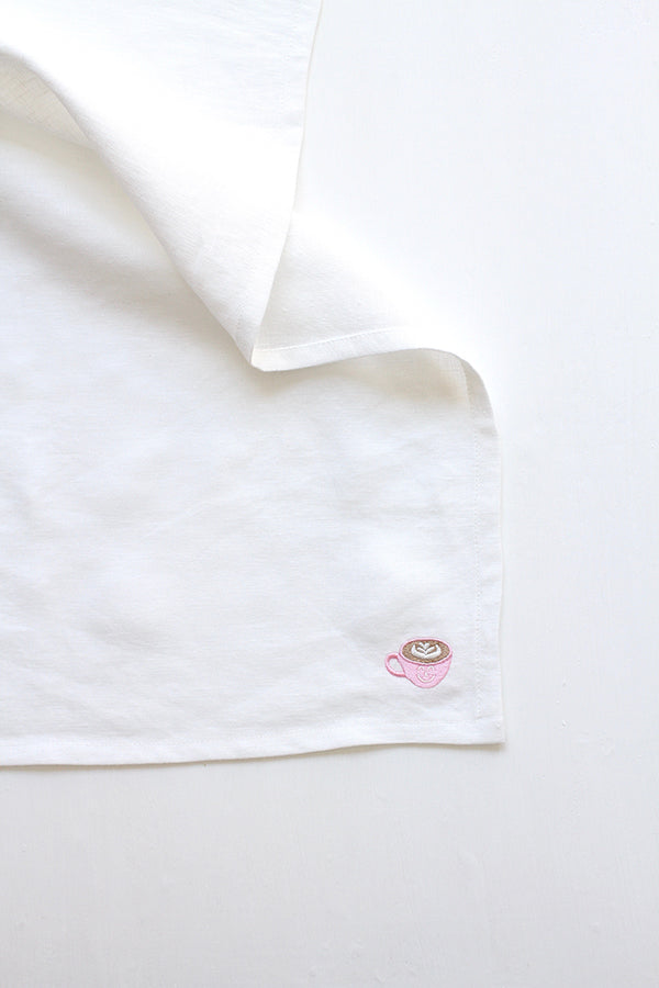 White Linen Kitchen Towel from Libbie Summers label