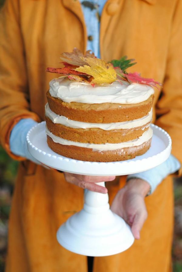 Salty Pumpkin Cake with Caramel Cream Cheese Frosting, Holiday Cakes, Holiday Desserts, Libbie Summers Recipes