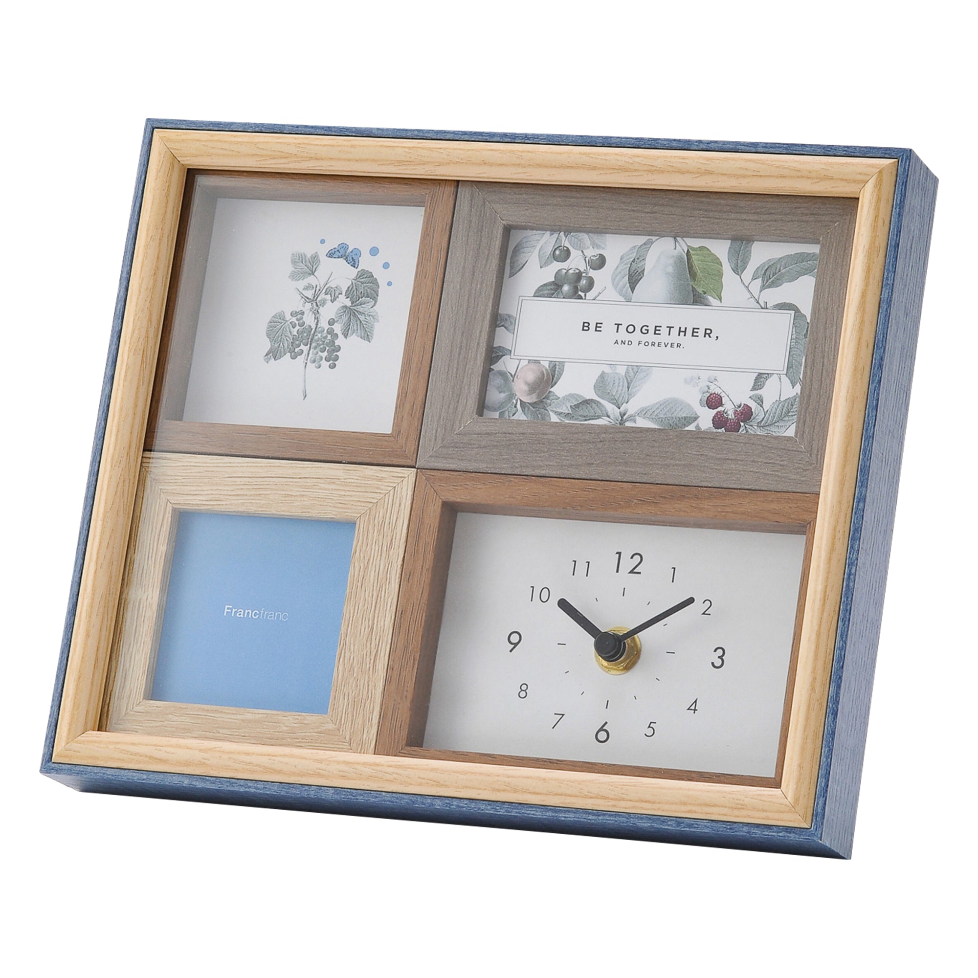 時計付きフォトフレーム ブルー Francfranc フランフラン 公式通販 家具 インテリア 生活雑貨