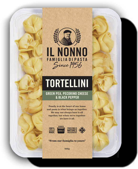 Green Pea, Pecorino Cheese & Black Pepper Tortellini Pasta 500g (froze –  Cannings Butchers