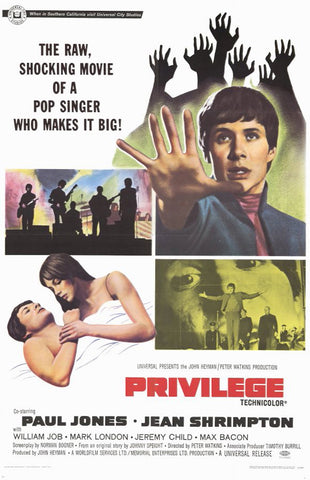 privilege movie poster jean shrimpton