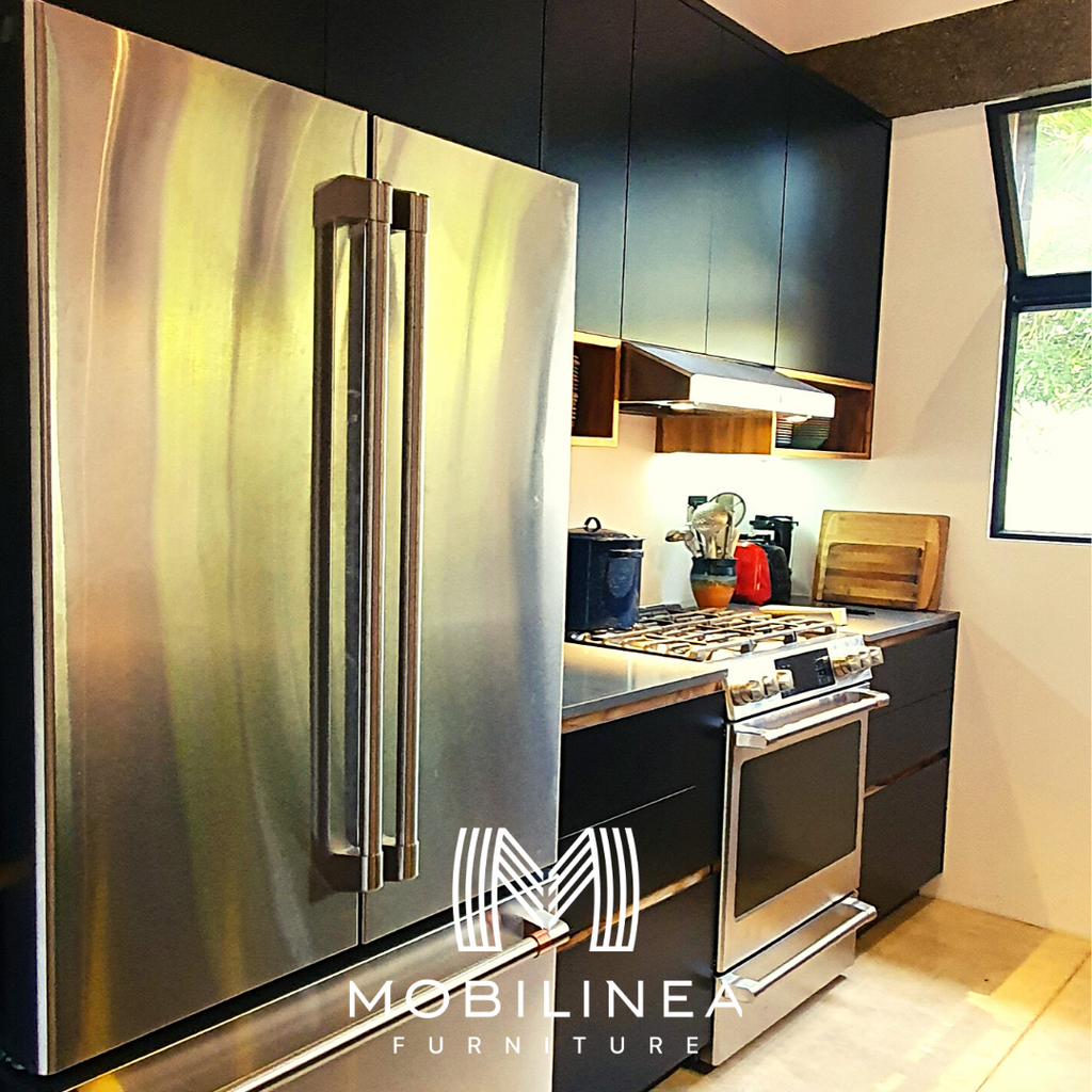 Refrigerador cocina moderna color negro