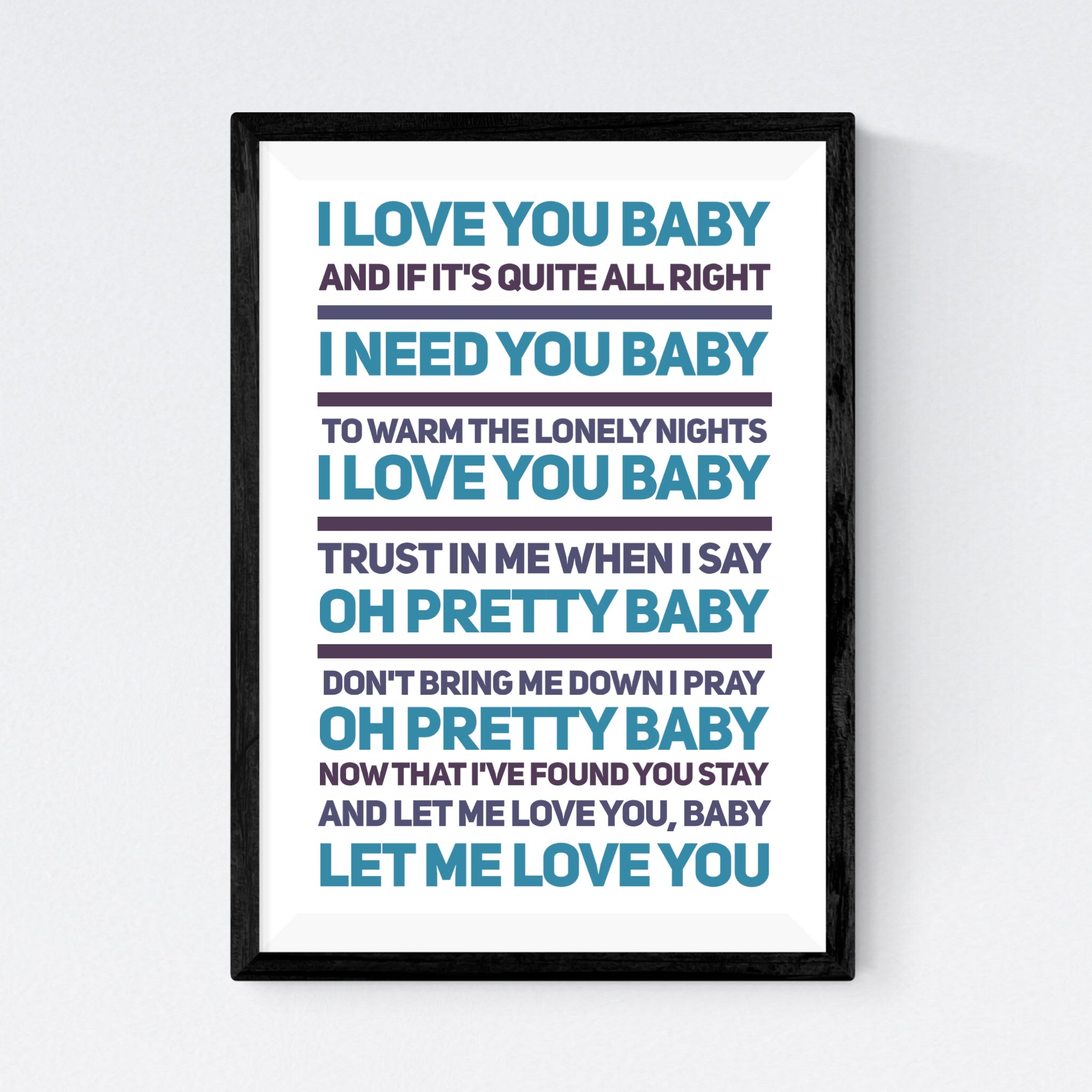 I Love You Baby Frank Sinatra First Dance Prints Co