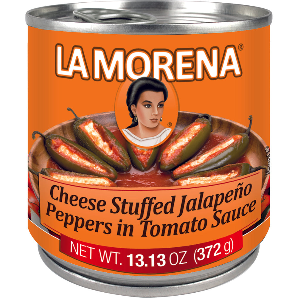 Cheese Stuffed Jalapeño Peppers in Tomato Sauce (Case/12) — La Morena - USA