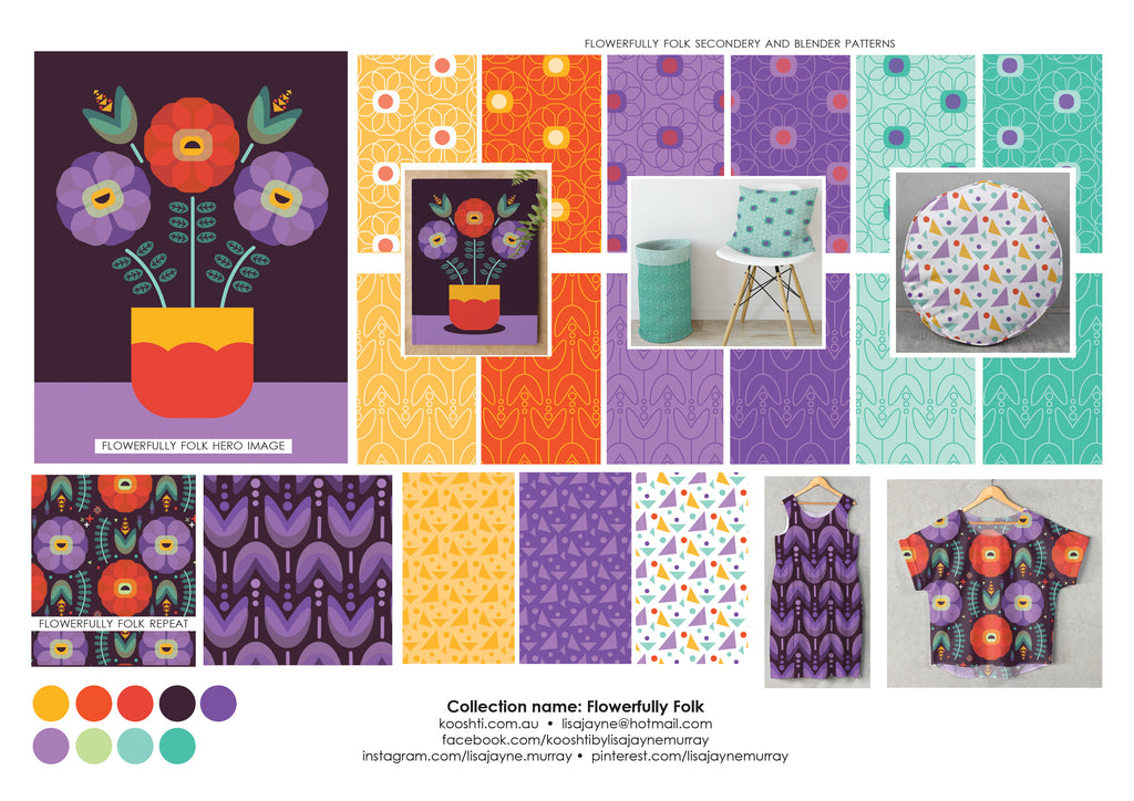 flowerfully folk - a pattern collection by lisa jayne murray