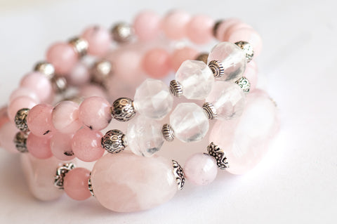 Rose Quartz Bracelet Set