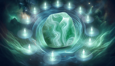 Mystical representation of jade's metaphysical properties