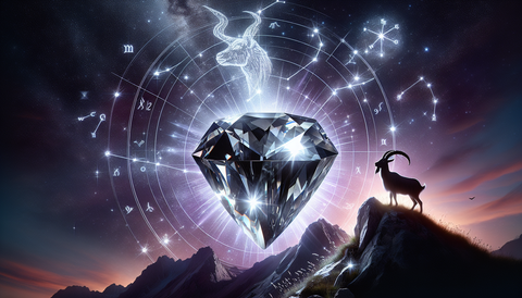 Illustration of jet crystal associated with the zodiac sign of Capricorn