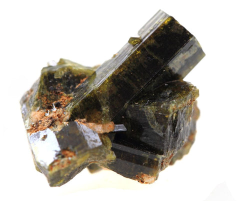 black epidote crystals