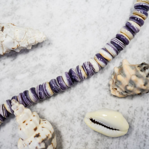 White Puka Shell with Pink Chip Necklaces - Tropical Beach Party Favors -  California Seashell Co