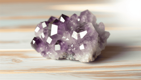 Amethyst crystal cluster with deep purple hues