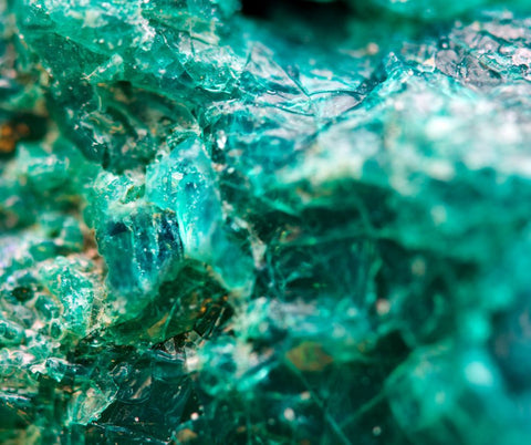 Blue green Chrysocolla crystals