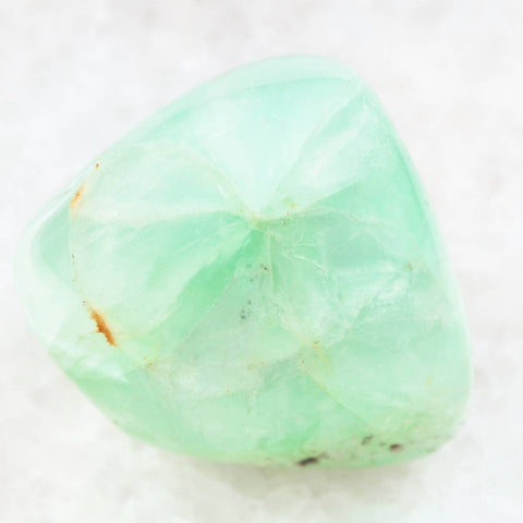 Blue-green prehnite tumbled stone