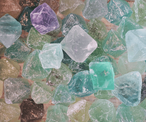 coloured fluorite crystals