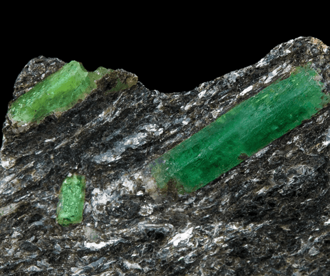 emerald on black stone