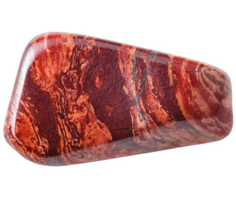A red jasper with differing shade of red bands