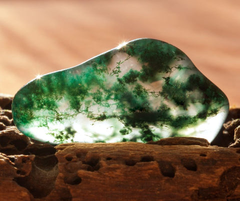 Moss agate is a beautiful variety of green agate