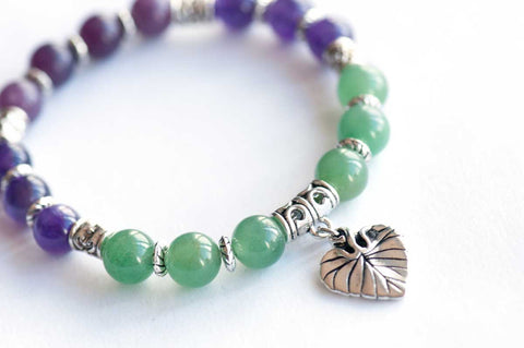 Amethyst and green Aventurine Bracelet