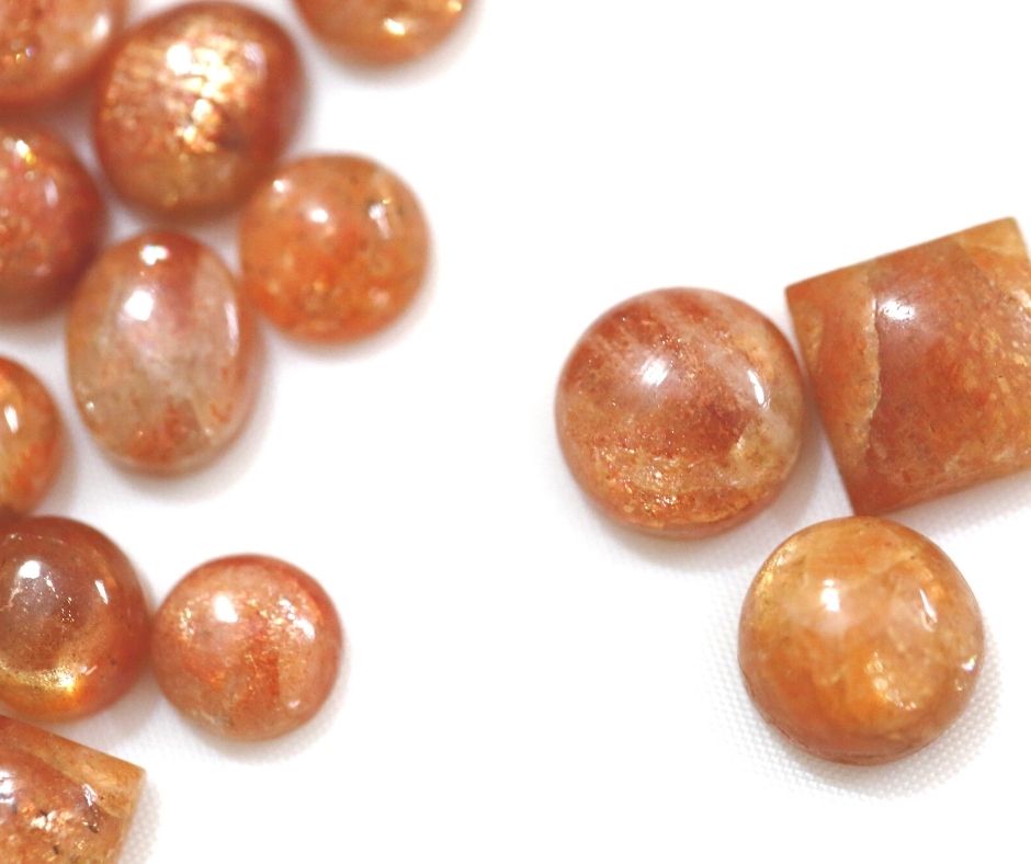 Sunstone beads and cabs