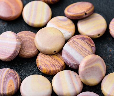 wonderstone made into beads for jewelry