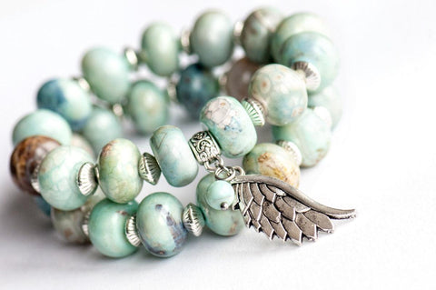 Soaring Skies - Terra Agate Bracelet - Fierce Lynx Designs