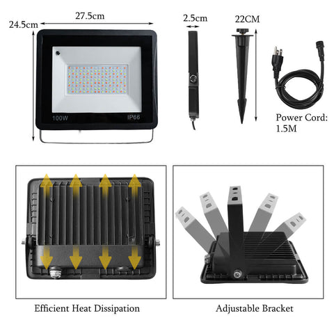 100W RGB LED Flood Light Ultra-Thin Size