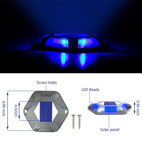 Blue Solar Deck Light Size