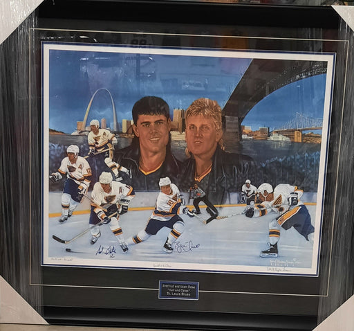Brett Hull & Adam Oates Dual Autographed Framed Photo - Pastime Sports & Games
