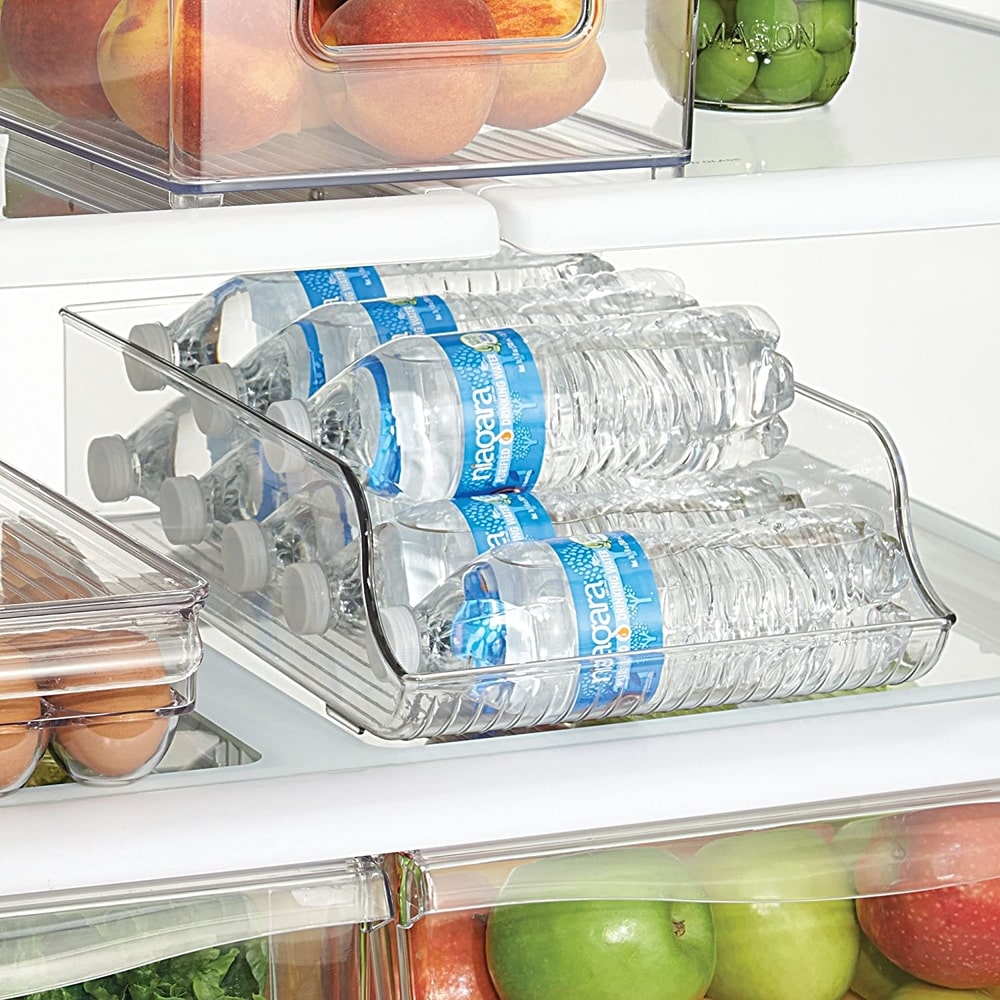 bottle dispensers will keep your water and soft drink bottles organised in your fridge