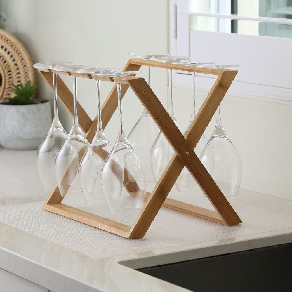 Wine Enthusiast Foldable 12-Glass Stemware Drying Rack