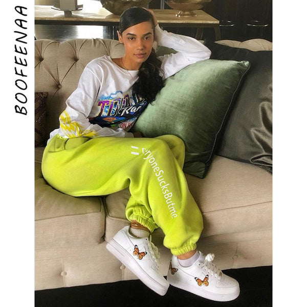 womens neon joggers