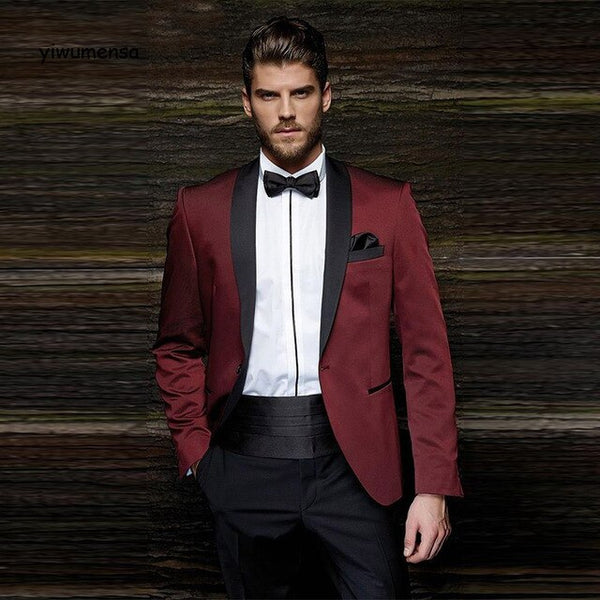 red wedding suits for groom