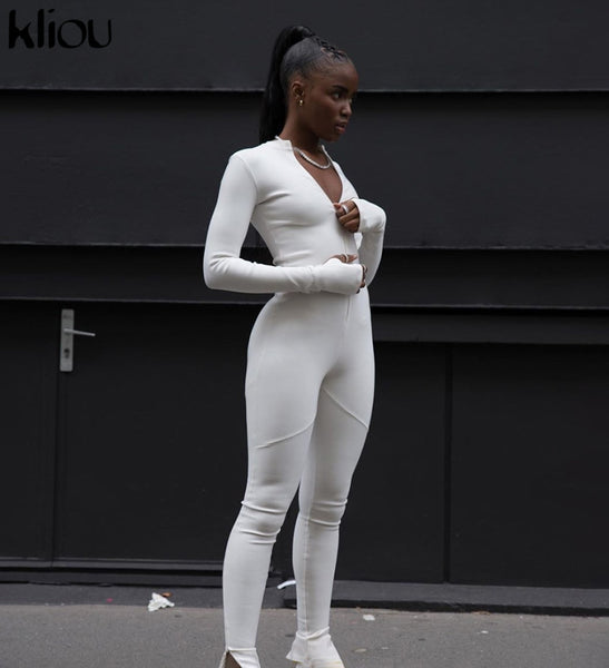 long sleeve bodycon jumpsuit