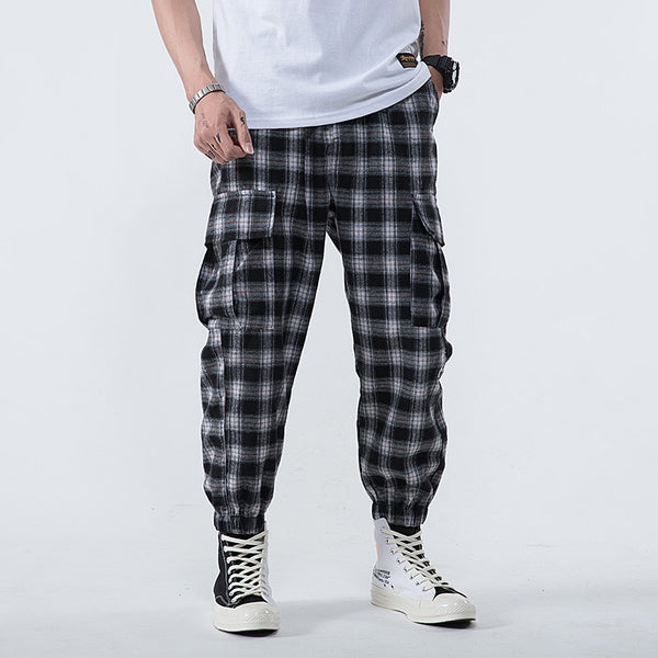 plaid mens joggers