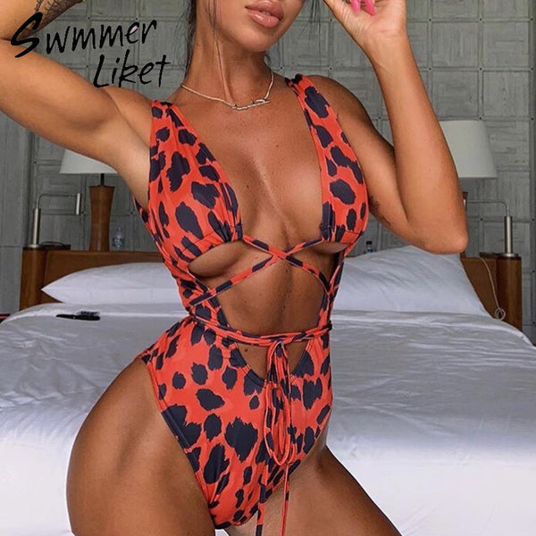 red leopard swimsuit