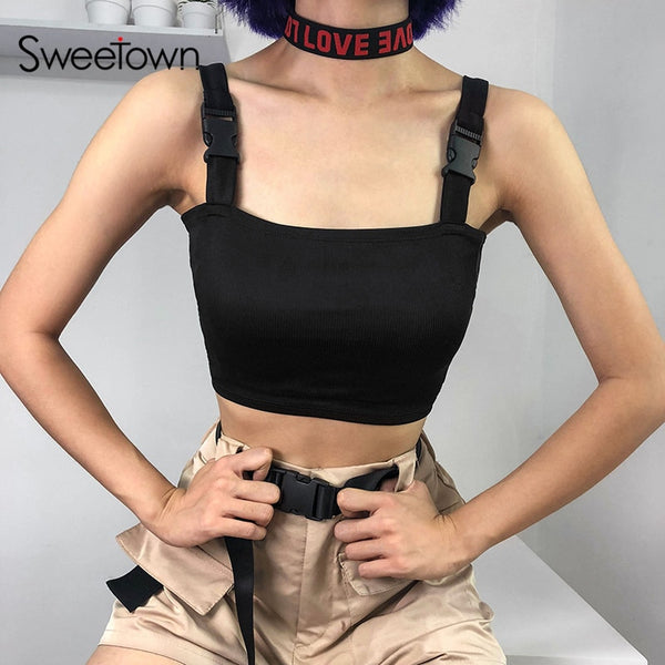 black bralette crop top