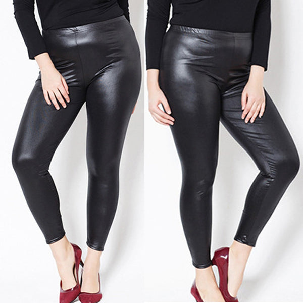 faux leather trousers plus size