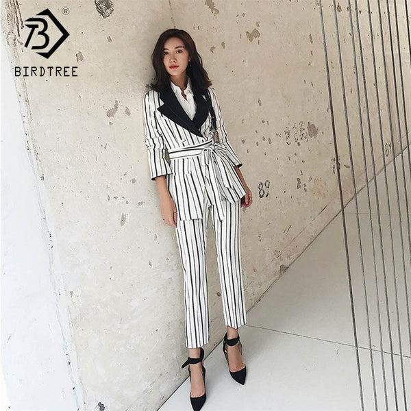 female striped pants