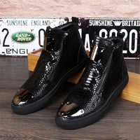 flat snakeskin ankle boots