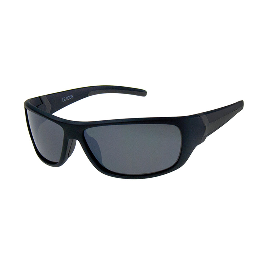 Clive Polarised Wrap Sunglasses (Men) - Black Smoke, Black Ice