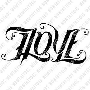 Love Hate Ambigram Tattoo Designs