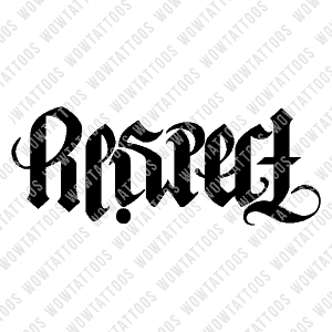 Respect / Family Ambigram Tattoo Instant Download (Design + Stencil) STYLE: R - Wow Tattoos