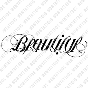 Beautiful Disaster Ambigram Tattoo Instant Download Design Stenci Wow Tattoos
