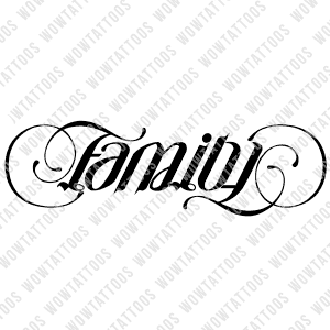 Family Forever Ambigram Tattoo Instant Download Design Stencil S Wow Tattoos