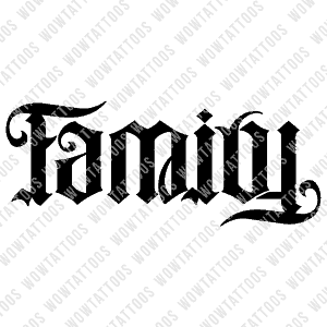 Family  Forever Ambigram Tattoo Instant Download Design  Stencil S   Wow Tattoos