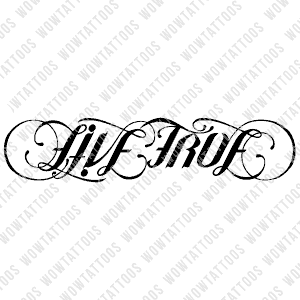 Live True Love Life Ambigram Tattoo Instant Download Design Stencil Style D